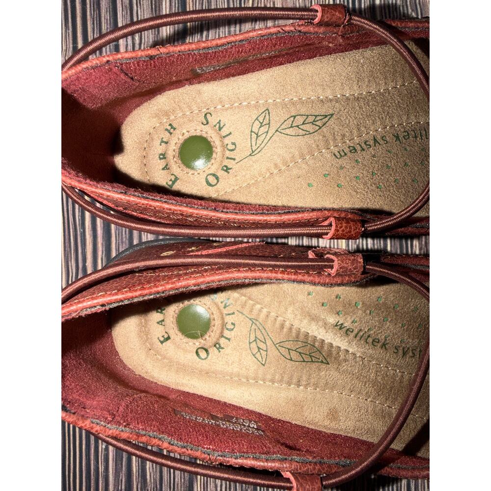 Earth Origins Women’s Leather Mary Jane Flats Burgundy Size 7M - Picture 3 of 9
